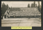 [054a] Large group in stands depicting American flag [front] by Publisher unknown