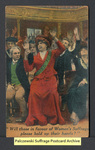 [374a] "Will those in favor of Women's Suffrage please hold up their hands?" [front] by Bamforth & Company
