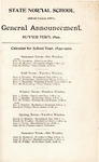 General Announcement, Summer Term, 1899