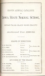 Eighth Annual Catalogue of Iowa State Normal School, 1883-84