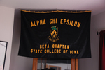 Alpha Chi Epsilon Flag by Rod Library. University of Northern Iowa.