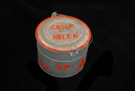 Metal Lunchbox with Orange Paint by Rod Library. University of Northern Iowa.