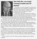 Tom Pettit dies, was award-winning journalist and UNI alumnus, Northern Iowa Today, Winter 1996