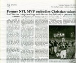 Former NFL MVP embodies Christian values, The Northern Iowan, February 10, 2009