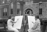 Students Painting Outside