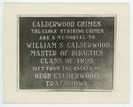 Campanile Plaque for Calderwood Chimes