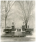 Campus Gateway at Seerley Boulevard (24th Street) and College Street in Winter with People