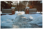 Reconstructed Campus Gateway at 23rd Street and College Street in Winter