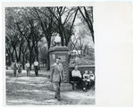 Campus Gateway at Seerley Boulevard (24th Street) and College Street with People in Autumn 02