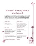 Women's History Month 2018: Calendar [poster] by University of Northern Iowa. Women's and Gender Studies Program.