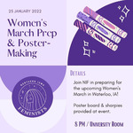 Women's March Prep & Poster making [poster] by University of Northern Iowa. Women's and Gender Studies Program
