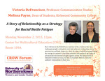 A Story of Relationship as Strategy for Racial Battle Fatigue [poster] by University of Northern Iowa. Women's and Gender Studies Program