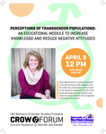 Perceptions of Transgender Populations: An Educational Module to Increase Knowledge and Reduce Negative Attitudes [poster] by University of Northern Iowa. Women's and Gender Studies Program.