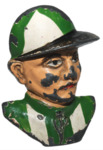 [085 Image] Whitson Pencil Sharpener Artifacts, Man Wearing Green and White Stripe Shirt and Hat by Roy R. Behrens