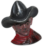 [086 Image] Whitson Pencil Sharpener Artifacts, Cowboy Wearing Hat and Red Scarf by Roy R. Behrens