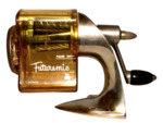 [096 Image] Whitson Pencil Sharpener Artifacts, Futuramic, PLEASE EMPTY, Gold by Roy R. Behrens