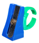 [156 Image] Whitson Pencil Sharpener Artifacts, Blue with Green Ring by Roy R. Behrens
